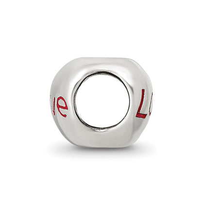 Sterling Silver Reflections Enameled Love Heart Bead