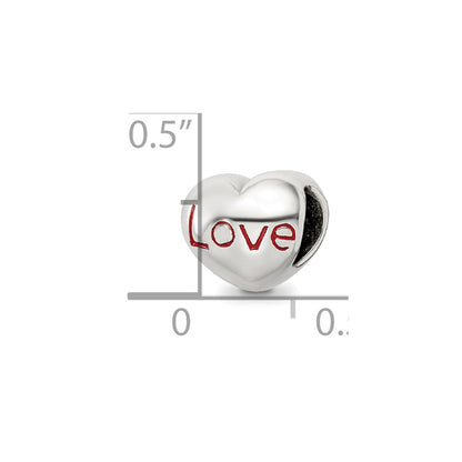 Sterling Silver Reflections Enameled Love Heart Bead