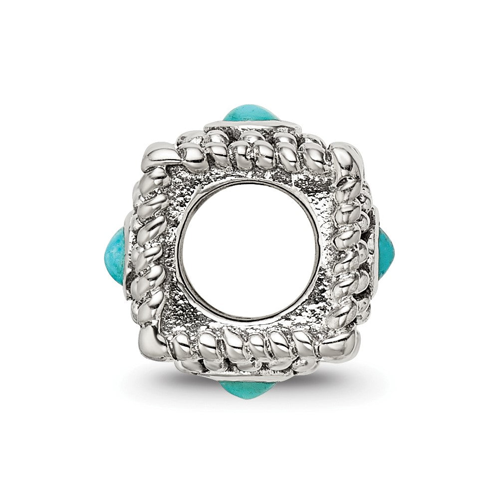 Sterling Silver Reflections Square 4 Stone Turquoise Bead