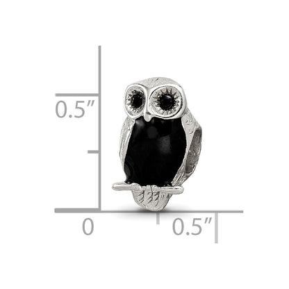 Sterling Silver Reflections Enameled Wise Owl Bead
