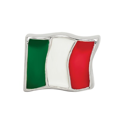 Sterling Silver Reflections Enameled Italy Flag Bead