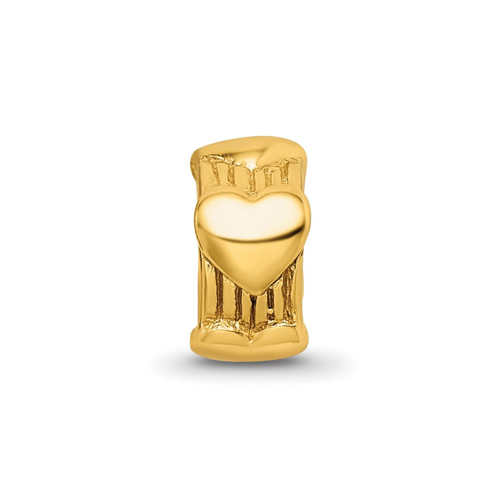 Sterling Silver Gold-plated Reflections Heart Bead