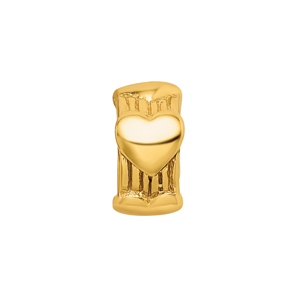 Sterling Silver Gold-plated Reflections Heart Bead