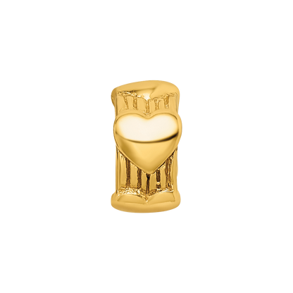 Sterling Silver Gold-plated Reflections Heart Bead