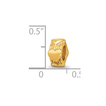 Sterling Silver Gold-plated Reflections Heart Bead