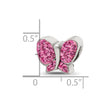Sterling Silver Reflections Pink Preciosa Crystal Butterfly Bead