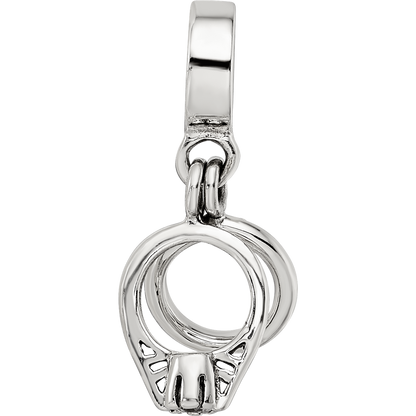 Sterling Silver Reflections CZ Bridal Rings Dangle Bead