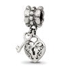 Sterling Silver Reflections Heart & Key Dangle Bead