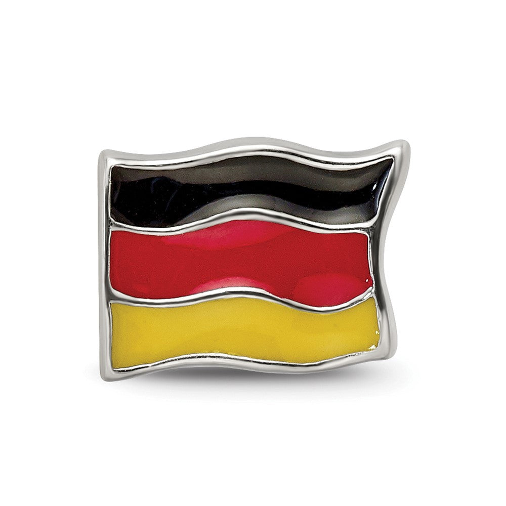 Sterling Silver Reflections Enameled Germany Flag Bead