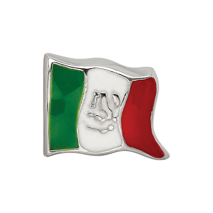 Sterling Silver Reflections Enameled Mexico Flag Bead