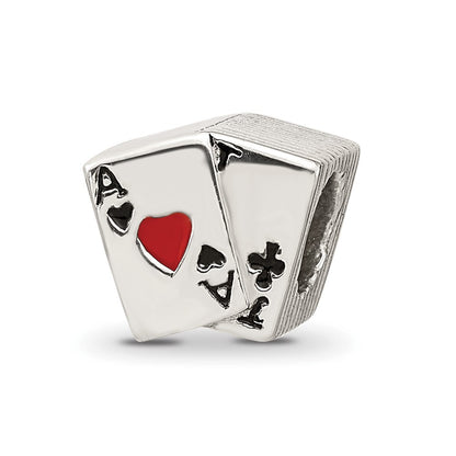 Sterling Silver Reflections Enameled Blackjack Bead