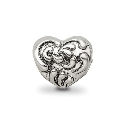 Sterling Silver Reflections Scroll Heart Bead
