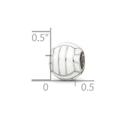 Sterling Silver Reflections Enameled Volleyball Bead