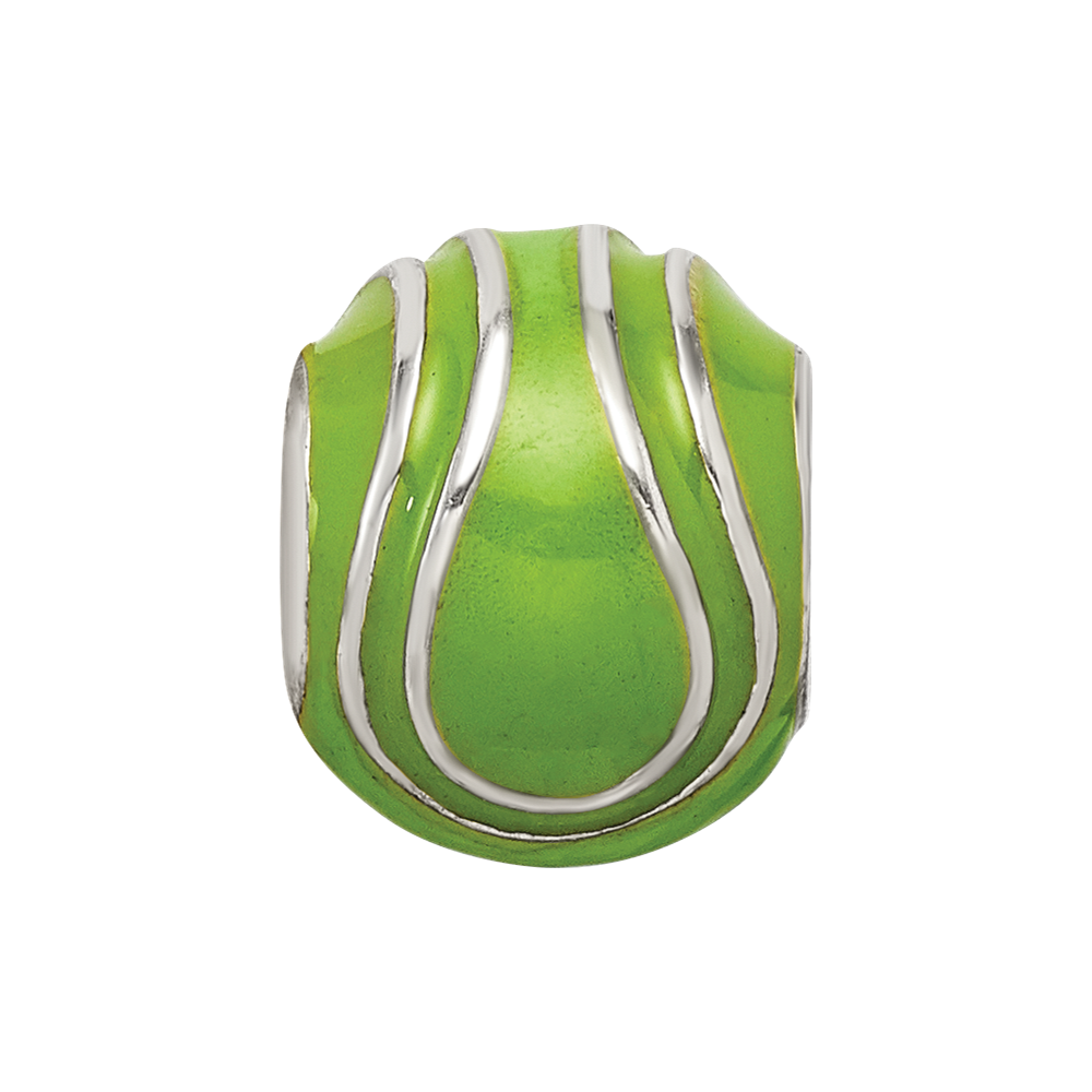 Sterling Silver Reflections Enameled Tennis Ball Bead