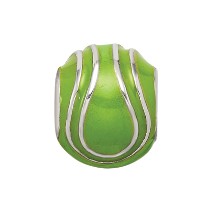 Sterling Silver Reflections Enameled Tennis Ball Bead