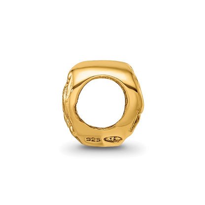 Sterling Silver Gold-plated Reflections Scroll Heart Bead