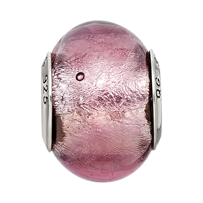 Sterling Silver Reflections Lavender Italian Murano Bead