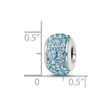 Sterling Silver Reflections Sky Blue Full Preciosa Crystal Bead