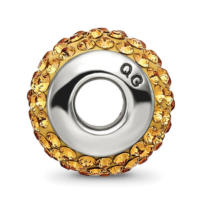 Sterling Silver Reflections Orange Full Preciosa Crystal Bead