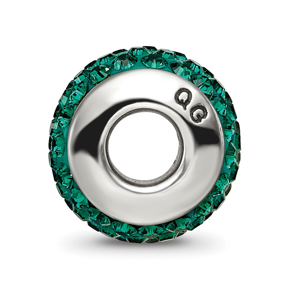 Sterling Silver Reflections Medium Green Full Preciosa Crystal Bead