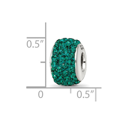 Sterling Silver Reflections Medium Green Full Preciosa Crystal Bead