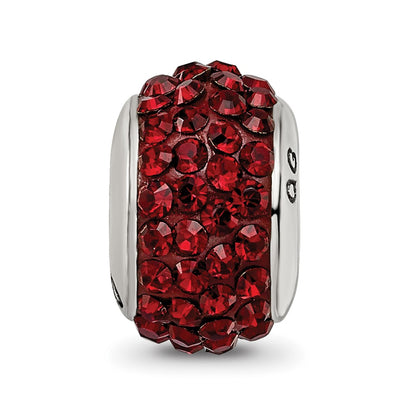 Sterling Silver Reflections Dark Maroon Full Preciosa Crystal Bead