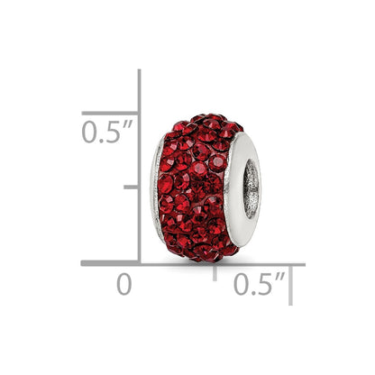 Sterling Silver Reflections Dark Maroon Full Preciosa Crystal Bead