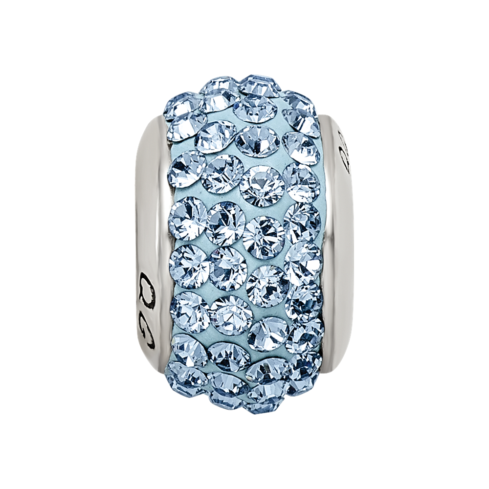 Sterling Silver Reflections Light Blue Full Preciosa Crystal Bead