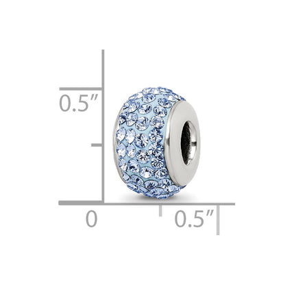 Sterling Silver Reflections Light Blue Full Preciosa Crystal Bead