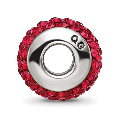 Sterling Silver Reflections Red Full Preciosa Crystal Bead