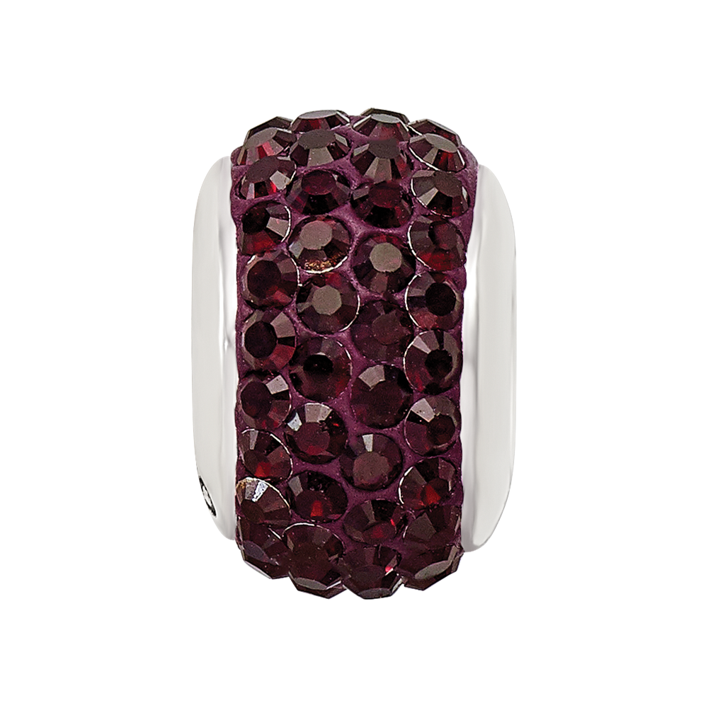 Sterling Silver Reflections Crimson Full Preciosa Crystal Bead