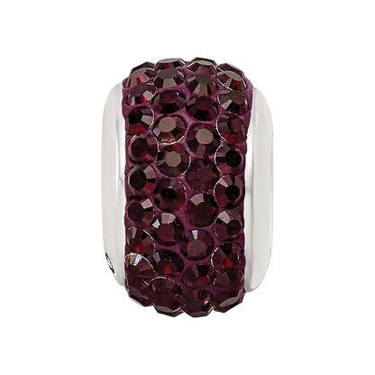 Sterling Silver Reflections Crimson Full Preciosa Crystal Bead