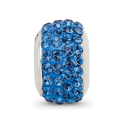 Sterling Silver Reflections Medium Blue Full Preciosa Crystal Bead