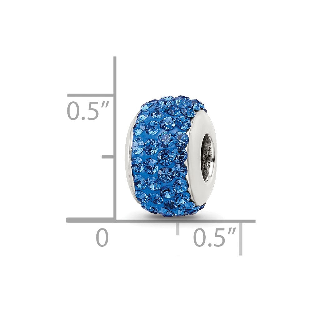 Sterling Silver Reflections Medium Blue Full Preciosa Crystal Bead