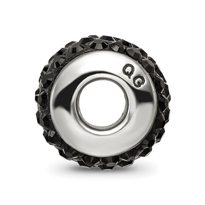 Sterling Silver Reflections Black Full Preciosa Crystal Bead