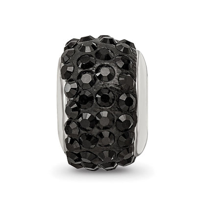 Sterling Silver Reflections Black Full Preciosa Crystal Bead