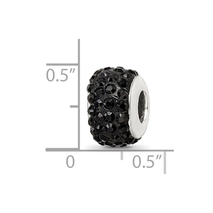 Sterling Silver Reflections Black Full Preciosa Crystal Bead