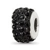 Sterling Silver Reflections Black Full Preciosa Crystal Bead