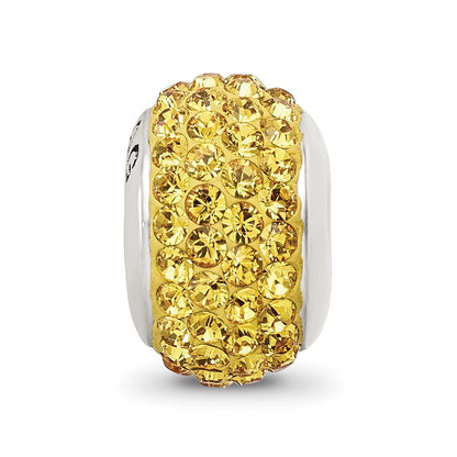 Sterling Silver Reflections Yellow Full Preciosa Crystal Bead