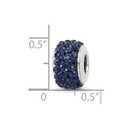 Sterling Silver Reflections Dark Blue/Navy Full Preciosa Crystal Bead
