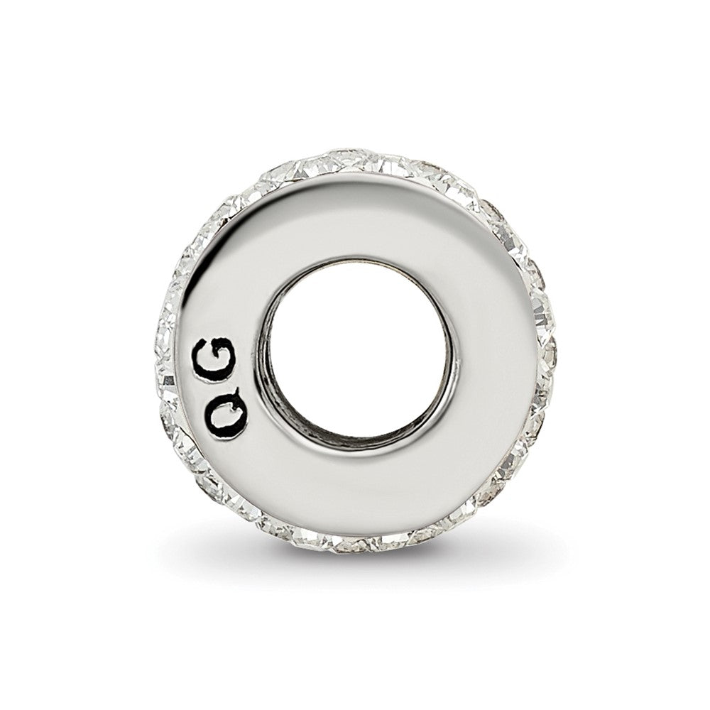 Sterling Silver Reflections Double Row White Preciosa Crystal Bead