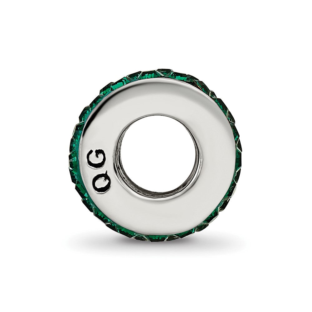 Sterling Silver Reflections Green Double Row Preciosa Crystal Bead