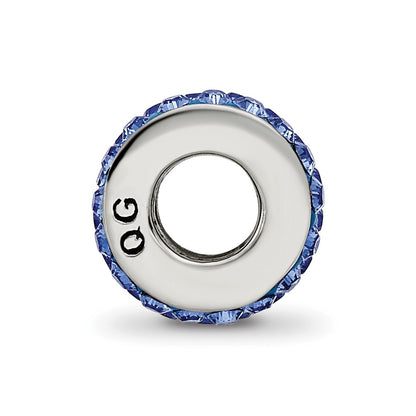 Sterling Silver Reflections Blue Double Row Preciosa Crystal Bead
