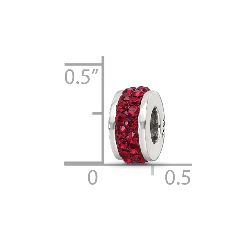 Sterling Silver Reflections Dark Maroon Double Row Preciosa Crystal Bead