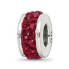 Sterling Silver Reflections Dark Maroon Double Row Preciosa Crystal Bead