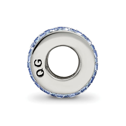 Sterling Silver Reflections Light Blue Double Row Preciosa Crystal Bead