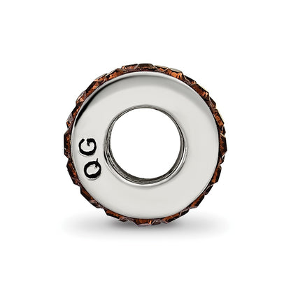 Sterling Silver Reflections Brown Double Row Preciosa Crystal Bead
