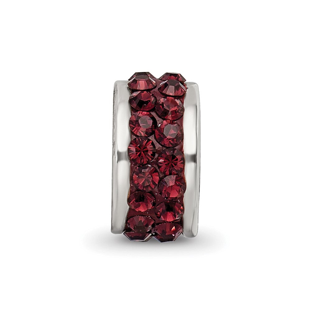 Sterling Silver Reflections Crimson Double Row Preciosa Crystal Bead