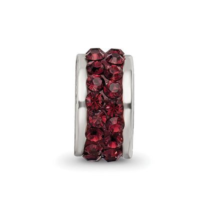 Sterling Silver Reflections Crimson Double Row Preciosa Crystal Bead