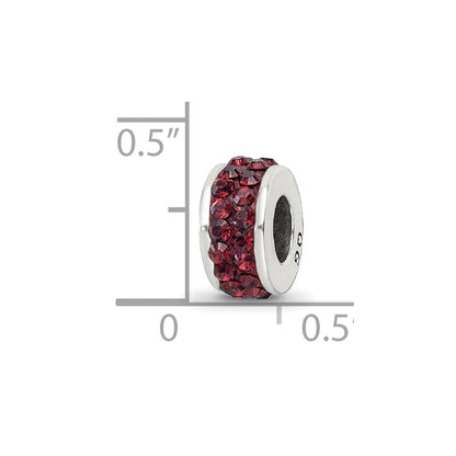 Sterling Silver Reflections Crimson Double Row Preciosa Crystal Bead